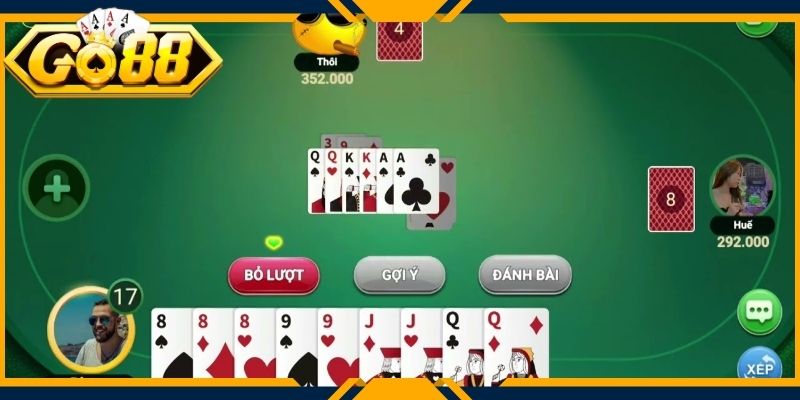 Luật đè cùng cách chơi bài tiến lên Go88 chuẩn xác trên từng vòng đấu