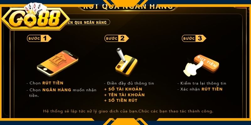 Nhập đầy đủ và chuẩn xác các dữ liệu giao dịch rút tiền Go88 chi tiết